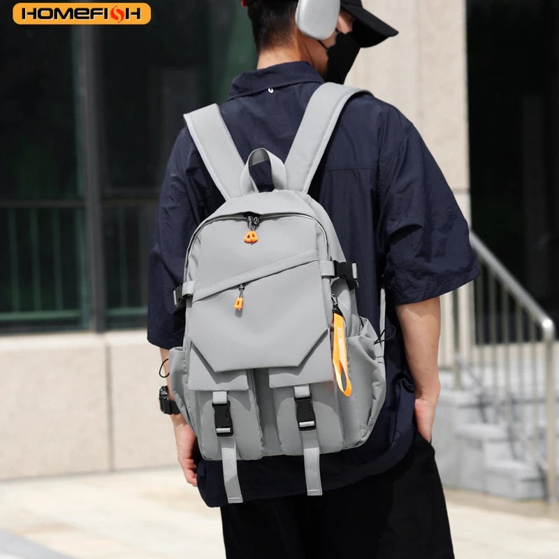 HOMEFISH Men's Large Waterproof Backpack, Light Luxury Design, Ideal for Travel & School