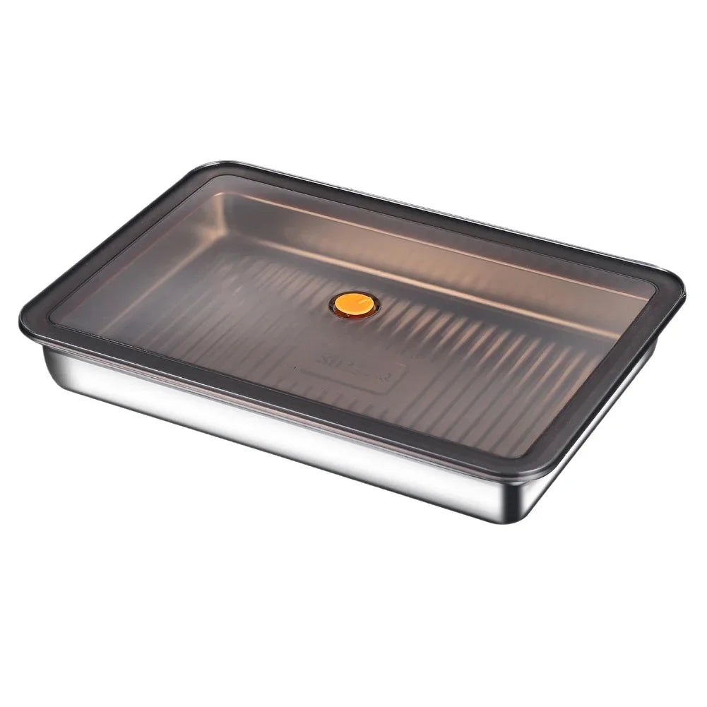 Non Bottom 304 Stainless Steel Dumpling Box with Stackable Design and Leak Proof Airtight Seal for Cold Storage