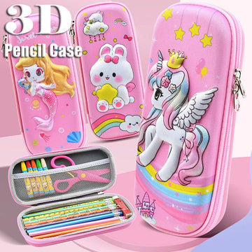 3D Kawaii Pencil Case Pencil Boxes for Girls Boys Organizer School Office Supplies Cute Korean Stationery